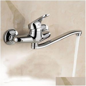 Bathroom Sink Faucets Double Hole Cold And Faucet Single Handle Wallmounted Entry Type Tap With Spout Very Short 15 Cm Drop Delivery Dhges