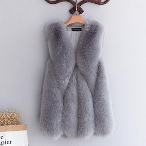 Women's Fur 2023 Womens Short Faux Vest Winter Fashion Sleeveless Waistcoat Body Thick Warmer Ladies Jacket Coat Veste Outwear Abrigos