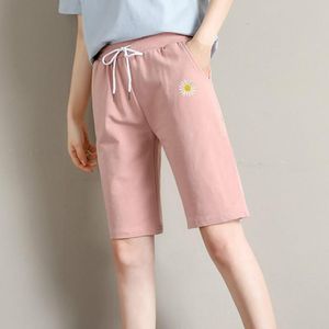 Women's Pants & Capris Vintage Cotton High Waist Shorts Women Flower Print White Black Biker Ladies Sexy Pink Short Mujer Feminino Summer