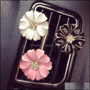 Essential Oils Diffusers Car Per Clip Home Oil Diffuser Smell Scents Outlet Locket Rhinestone Daisy Flower Air Freshener Conditionin Otz6R