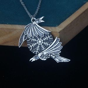 Подвесные ожерелья 5pcs Myth Odin Crow Myth Huginn и Muninn Collece Pirate Fired