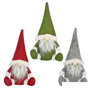 Noel Süslemeleri Merry İsveç Santa Gnome Peluş Bebek Süslemeleri El Yapımı Tatil Ev Partisi Dekor Dam Damlası Bahçe Festivali S DH1LB