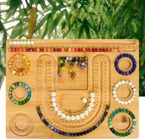 Learning Toys Bamboo Combo Beading Board for Jewelry Bracelet Making and Other Necklaces Design Mats Trays 230111