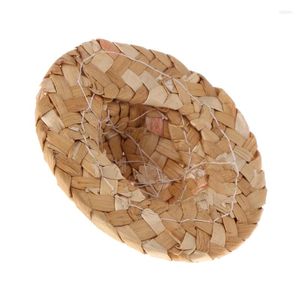 Dog Apparel 1PC Handmade Straw Woven Hat Adjustable For Parrot Birds Accessories Fashionable