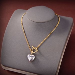 Titanium steel B letter Heart Pendants Gold Necklace Famous brand women Love Pendant Necklaces Punk 18K gold plated BBN1 --02 Jewelry Gifts