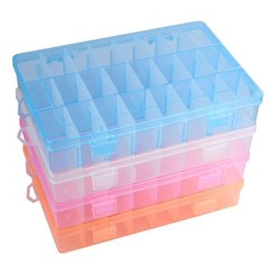 Boîtes De Rangement Bacs Nouvel Organisateur Pratique Réglable En Plastique 24 Compartiment Boîte Cas Perle Anneaux Bijoux Affichage Drop Delivery Hom Dhdku