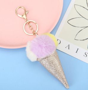 Tornari percorsi Creative Ice Cream Keetchain Cartunato simpatico borse peluche per peluche Hang Cone Cone Key Chain Ring Gioielli Gift Del Del Dh6zd