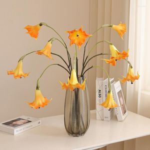 Flores decorativas plantas verdes artificiais brancas rosa laranja datura falsa bola musgo flor barba hispanica bonsai