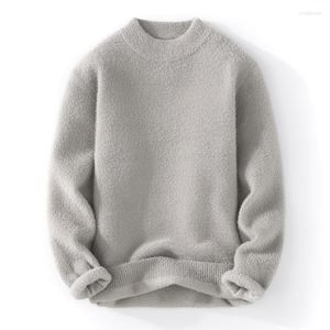 Męskie swetry męskie kolorowy sweter jesienne zima miękka ciepła jumper skoczek hombre pull homme pullover męski norek aksamitne z nokół