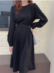 Casual Dresses HziriP Women Maxi Dress 2023 Autumn OL Work Wear Spring High Waist Party Mujer Office Lady Chic Elegant Daily Vestidos