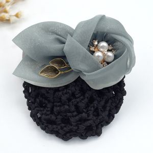 Haarspangen Haarspange Clip hochwertiges Garn Blume Perlennadeln Stewardess Bank el Staff Dutt Snood Mädchen koreanische Accessoires Geschenke 230112