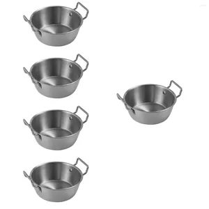 Bowls 5x Container Round Snack Storage Basket Stainless Steel Bowl French Fries Home For El