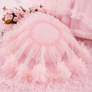 Cuscino elegante rosa con pizzo bomboniere fiore di lino decorazione regalo