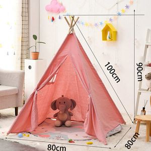 Toy Tents Wigwam 1M Kids Tents Tipi Indoor Play House Outdoor Baby Teepee Birthday Gift Dog Cat Pig Pet Canopy Indian Children Games Tent 230111