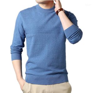 Men's Sweaters Autumn And Winter Men Solid Color Round Neck Sweater Fashion Casual Pullover Male Brand Clothes Green Blue Red1