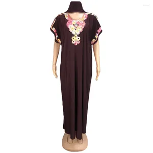 Ethnic Clothing Summer 2023 Africa Southeast Asia Loose Ice Silk Comfortable Embroidered Robe Brown Middle East Muslim Women