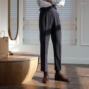 Männer Anzüge 2023 Männer Frühling Herbst Business Formal Wear Anzug Hosen Slim Fit Gerade Hosen Männlichen Casual Gestreiften Büro w207