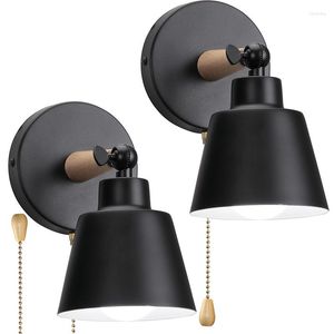 Wall Lamp Wooden Nordic With Switch Modern Sconce For Bedroom Living Room Home Lighting Steering Head E27 Bedside