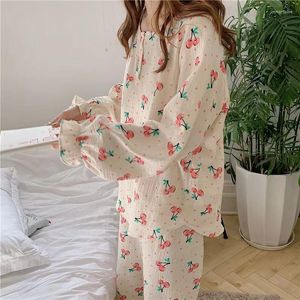 Women's Sleepwear Pyjamas Women Clothing Sets Autumn Pajamas For Teen Girls Kawaii Pijamas Breathable Loungewear