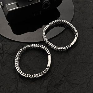 Charm Bracelets Men's Luxury Wrist Embellishments Fashion Hip Hop Rock Stainless Steel Men Accessories