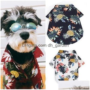 Hundebekleidung Mode Hemd Kleidung Sommer Strand Weste Haustier Kleidung Blumen T-Shirt Hawaiianisch für kleine große Chihuahua Drop Deliv Dhgarden Dhao0