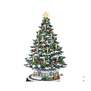 Adesivi a parete Christmas Pvc Babbo Natale Snowman rotante SCPTURE Finestra Adesivo invernale Anno invernale Decorazione per la casa 20x30 cm