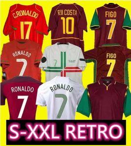 1998 1999 2010 2012 2002 2000 2004 2016 2016 Maglie di calcio retrò Portogallo Rui Costa Figo Ronaldo Nani Carvalho Shirt calcistici Classici Vintage Portogallo uniformi