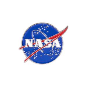 Булавки брошь мод Blue NASA Тема металлической броши пин Экамаль Смешная личность для девочек подарки для ювелирных изделий Сумка одежда Deni Dho0c