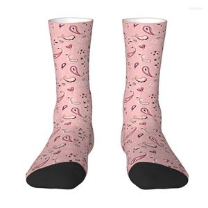 Men's Socks Fashion Men's Bohemian Style Bandanna Paisley Floral Print Dress Unisex Comfortable Warm 3D Printed Crew