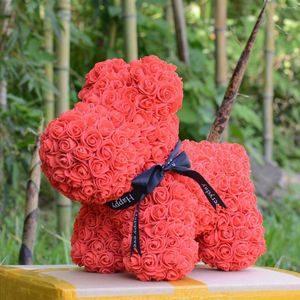 Kwiaty dekoracyjne 40 cm pies pies róży pe sztuczny kwiat romantyczny miłość świąteczna
