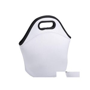 Outros suprimentos de festa de evento sublima￧￣o em branco reutiliza bolsa de neoprene saco de bolsa insatada lancheira macia com design de z￭per para wo dhr50