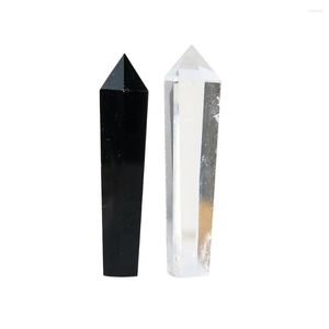 Anhänger Halsketten Natürlicher Kristall Obsidian Punkt Zauberstab Quarz Heilung Positive Energie Stein Erz Mineral Handwerk Orgon Home Dekoration
