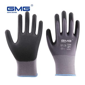 Luvas de trabalho Men Nitrile Safety Glove Microfine Foam CE Certificado EN388 Máquinas de jardim de trabalho anti-deslizamento Trabalho