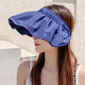 Wide Brim Hats Women Shell Hat Empty Top Sun-proof Female Solid Color Fashion Big Sun Beautiful Protection Caps Korea