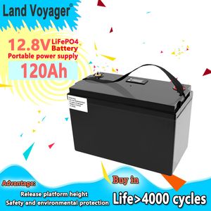 Land Voyager lifepo4 battery pack 12.8V 100AH 120AH with 100A BMS 4S1P 12V batteries suitable for cart UPS household appliances inverter generator and 14.6V10A