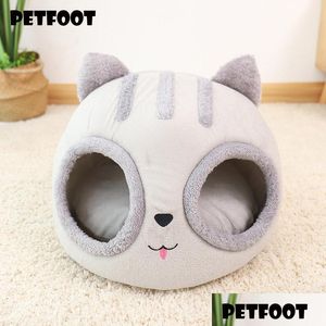 犬小屋の深い眠りの快適冬の猫ベッド小さなマットバスケットスモールドッグハウス製品