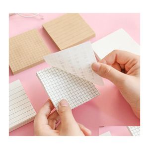 Notes Blank Selfadhesive Sticky Note 80 Sheets/Pack Self Stick Tal Line Checkered Memo Bookmarks Notepads Writing Pads Scheder Stick Ot39G