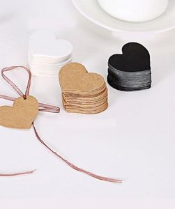 Tebrik Kartları 50 PCS 4.5x4cm Kalp Şekli Kraft Paper Hediye Etiketi Fiyat Notu DIY Festival için Doğum Günü Düğün Partisi Sarf malzemeleri1