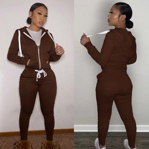 Detaliczne 2023 Fall Winter Woman Sports Tracksuits SweSit Zapip Bluza Bluza Dwukierunowy zestaw Pluszowy sweter spodnie dresowe.