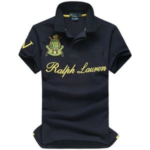 Designer polos camisa bordado lapela manga curta branco preto amarelo verão 2023 novo negócio high-end solto all-match casual moda top 100% algodão S-5XL