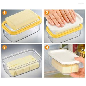 Storage Bottles Butter Slicer Cutter Stainless Steel Bread Cake Cheese Glass Keeper Container Multifunction Kitchen Accessories