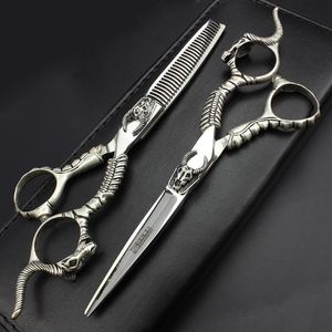 Hair Scissors Design With Demon Skull Of Hairdressing Set Cutting And Thinning Made In Taiwan 440C Steels