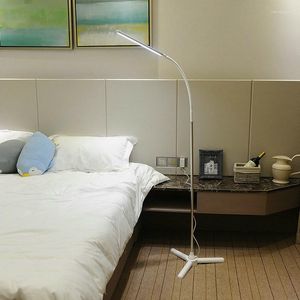 Golvlampor 10W aluminium flexibel roterbar dimbar ögonvård stativ lampan med trådlös fjärrkontroll inomhusbelysning