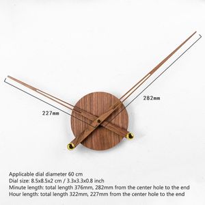 Wall Clocks Extre Large Solid Wood DIY Parts Living Room Decoration Wooden Watch with Big Hands Suitable for 60 cm 230111