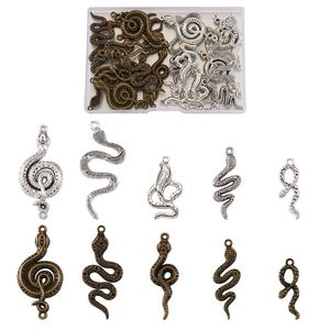 Charms Box Tibetan Style Alloy Snake Metal Pendants For Unisex Pendant Necklace Fashion Jewelry Diy Making AccessoriesCharms