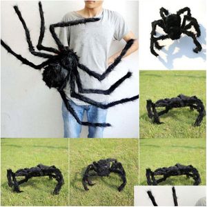 Other Festive Party Supplies Halloween Decoration Black Huge Spider For Parties Haunted House Prop 50/75/90 Cm Indoor Outdoor Deco Dhkev