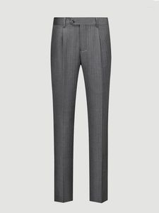 Garnitury męskie Deep Grey Stripe Wool Mens Pants England Retro Style Slim Fit Casual Business Man Daily Spodni 2023 Spring Spodni