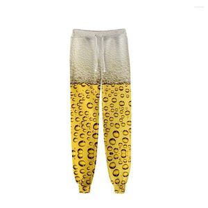 Men's Pants Trendy Novelty Funny Beer Cosplay Sweat Elastic Band Slim Joggers Trousers Fashion Casual 3D Print Sweatpants