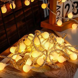 Strängar 100 LED sfärisk ljus vattentät utomhusfest trädgård terrass sovrum utbyggbara julbelysning