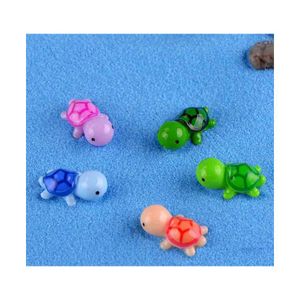 Decoraciones de jardín tortuga marina animal en miniatura muñeca casa bonsai decoración mini juguete resina adornados micro decoración de bricolaje dhmvl